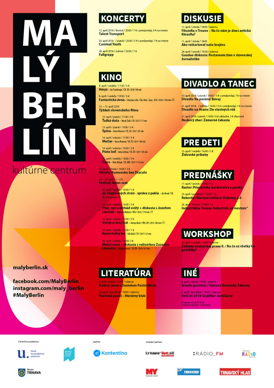 Malý Berlín, program na apríl